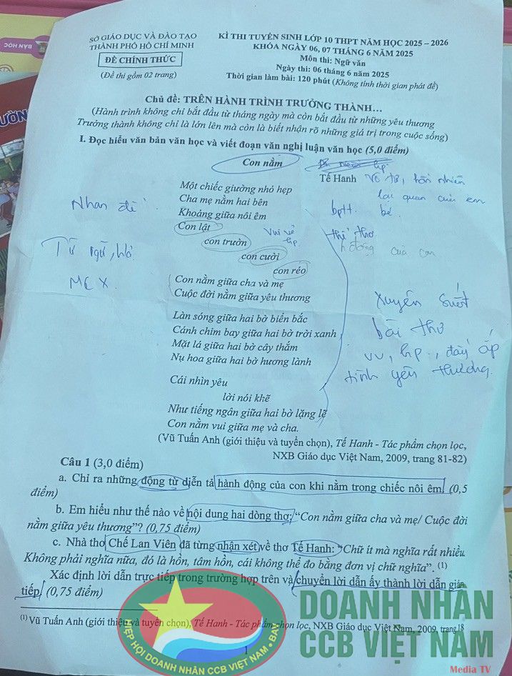 Tp Hồ chí Minh: Sáng nay thí sinh hoàn thành môn Toán kỳ thi lên lớp 10 với nhiều kỳ vọng 1 Thiet ke chua co ten