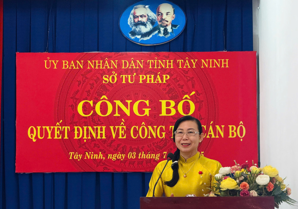 Sở Tư pháp tỉnh Tây Ninh ra mắt bộ máy mới 2 3 7 2025 Tin2 So Tu phap ra mat bo may moi