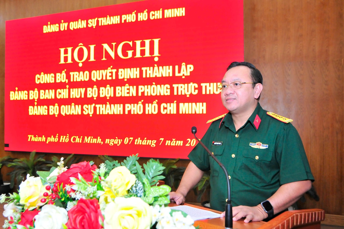 Hội nghị công bố, trao quyết định thành lập Đảng bộ Ban Chỉ huy Bộ đội Biên phòng TPHCM 1