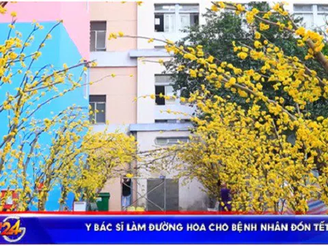 Y bác sĩ làm đường hoa cho bệnh nhân đón Tết