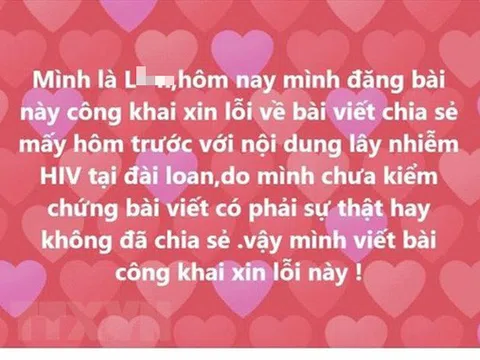 Sự thật về thông tin nữ du học sinh Việt Nam ở Đài Loan lây nhiễm HIV cho nhiều người