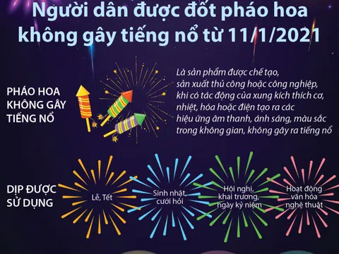 Người dân được đốt pháo hoa không gây tiếng nổ từ 11/1/2021