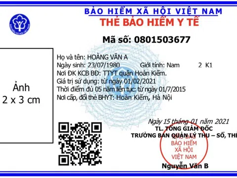 BHXH Việt Nam ban hành mẫu thẻ BHYT mới