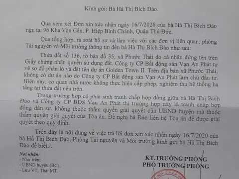 Công ty CP bất động sản Vạn An Phát có “vẽ ra dự án” để lừa dối khách hàng?