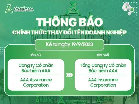 Bảo hiểm AAA đổi tên, đặt mục tiêu vào Top 10 doanh nghiệp bảo hiểm phi nhân thọ