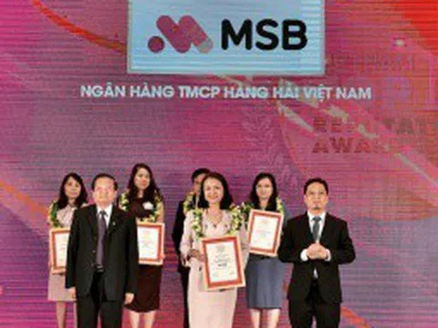 MSB vào top 10 ngân hàng TMCP tư nhân uy tín nhất Việt Nam