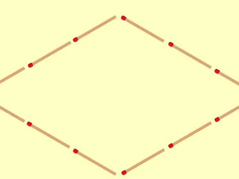 Thử thách thêm 9 que diêm để tạo thành 6 hình thang