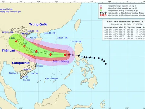 Bão số 13 di chuyển nhanh, hướng vào Hà Tĩnh đến Thừa Thiên Huế