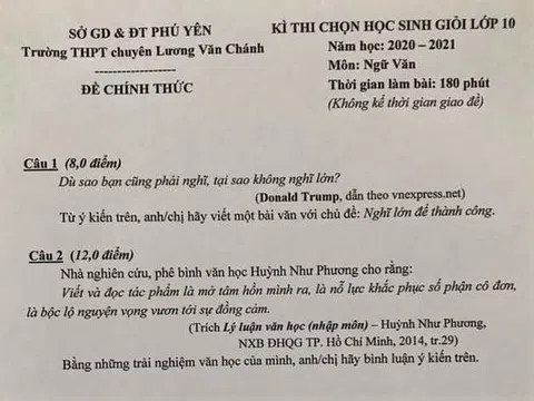 Lý do thầy giáo đưa câu nói của Tổng thống Mỹ Donald Trump vào đề thi học sinh giỏi Văn