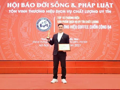 THƯƠNG HIỆU COFFEE CHỒN CỘNG 84 – VINH DỰ NHẬN GIẢI THƯỞNG CAO QUÝ ‘TOP 10 THƯƠNG HIỆU SẢN PHẨM DỊCH VỤ UY TÍN CHẤT LƯỢNG’