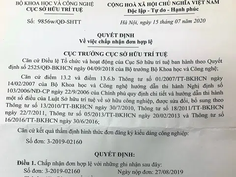 Vụ xâm phạm quyền sở hữu công nghiệp bia Sài Gòn: Quyền sở hữu trí tuệ về kiểu dáng công nghiệp phát sinh khi nào?