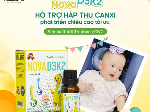 Hỗ Trợ Chiều Cao Tối Ưu Với Thực Phẩm Bảo Vệ Sức Khỏe NovaD3K2 Sản Xuất Bởi Traphaco