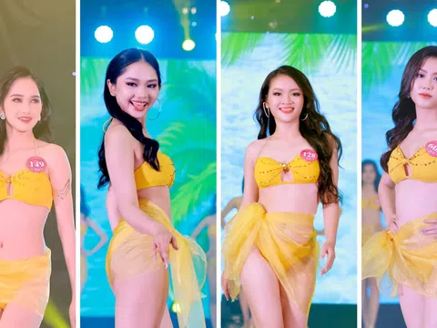 "Bỏng mắt" với màn trình diễn bikini của các thí sinh trong đêm bán kết Hoa hậu Việt Nam Thời đại 2022